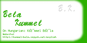 bela kummel business card